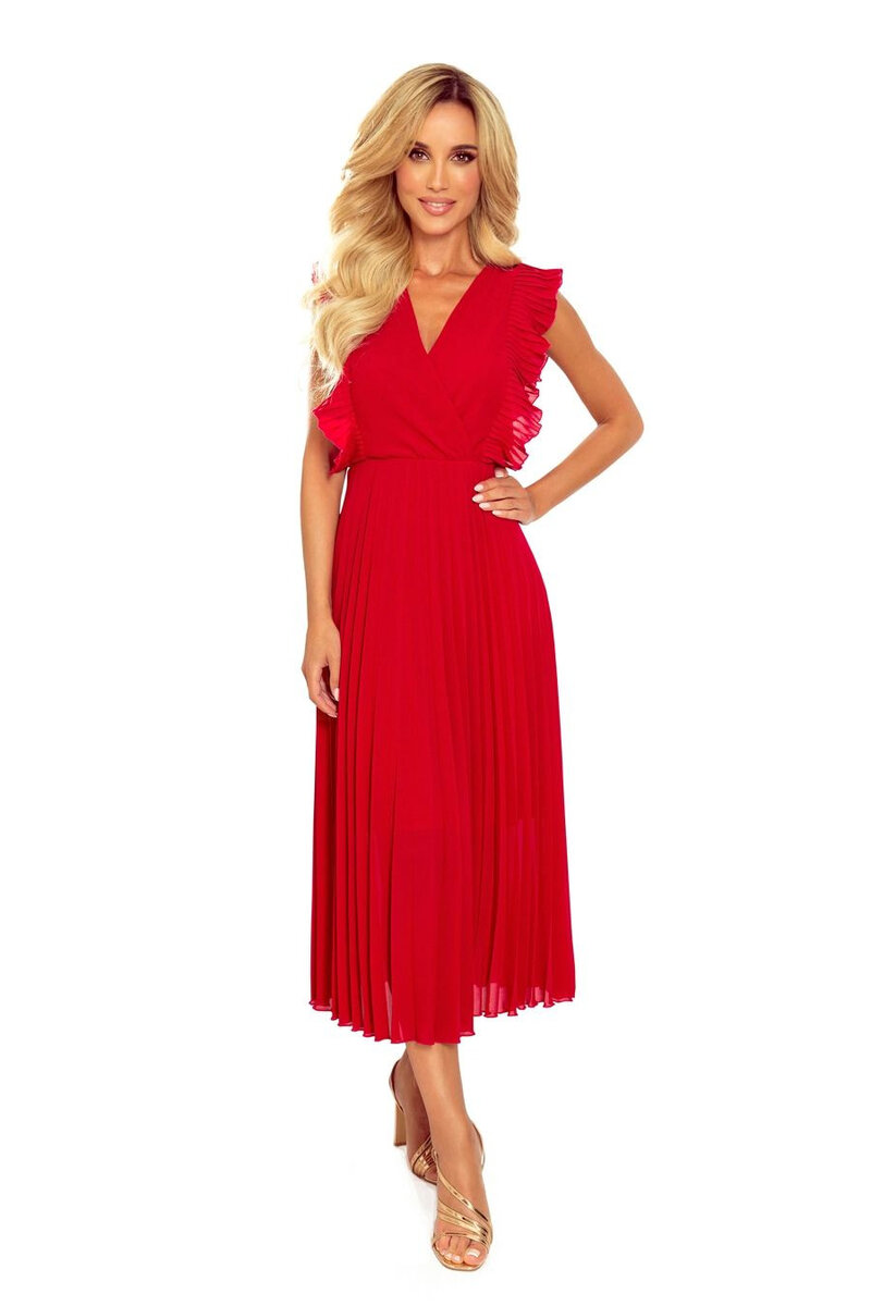 Dámské šaty S3A EMILY - Numoco, Červená XL i41_68484_2:červená_3:XL_