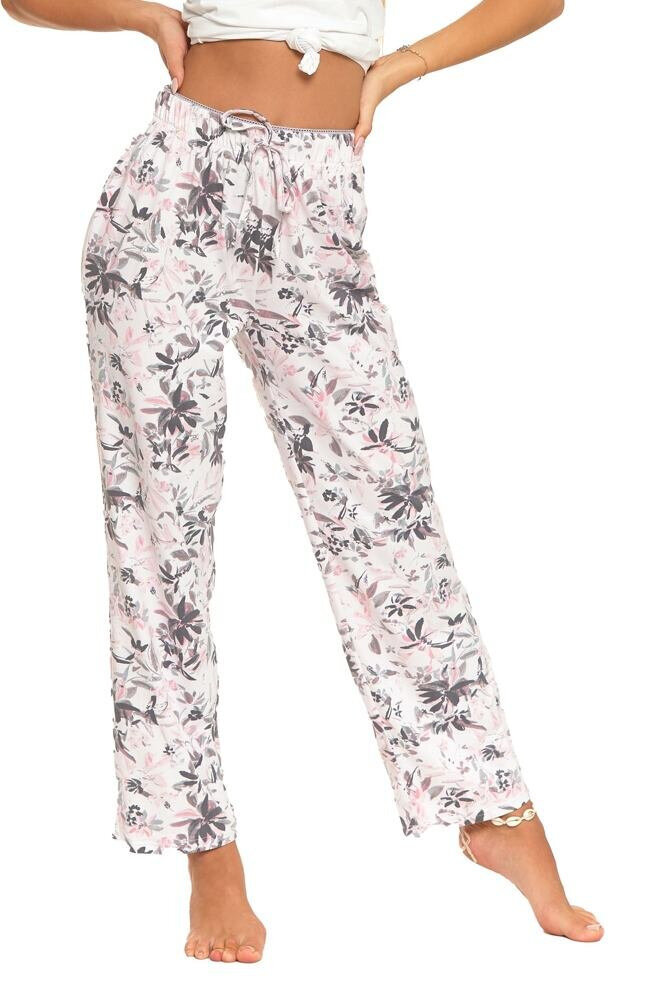 Květinové pyžamové kalhoty Fiona, růžová L i43_80710_2:růžová_3:L_