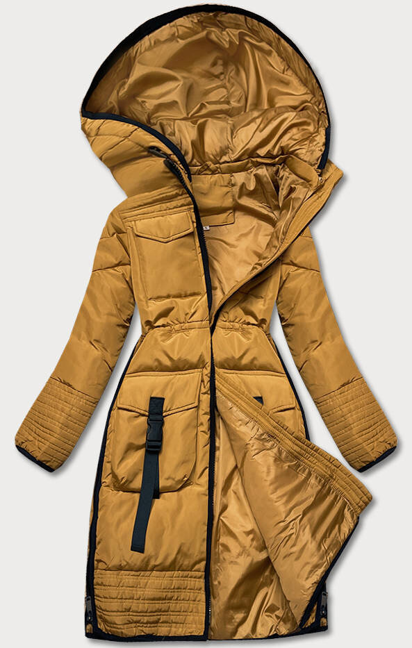 Zimní žlutá bunda pro ženy s odnímatelnou kapucí Z-DESIGN, odcienie żółtego XXL (44) i392_21142-48