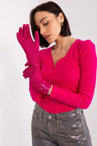 Květinové elegantní dámské rukavice s technologií Touch AT