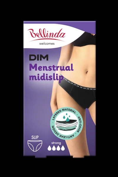 Noční i denní menstruační kalhotky MENSTRUAL SLIP STRONG - Bellinda - černá