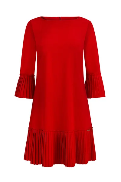 LUCY - Červené pohodlné dámské plisované šaty 3 model 28690