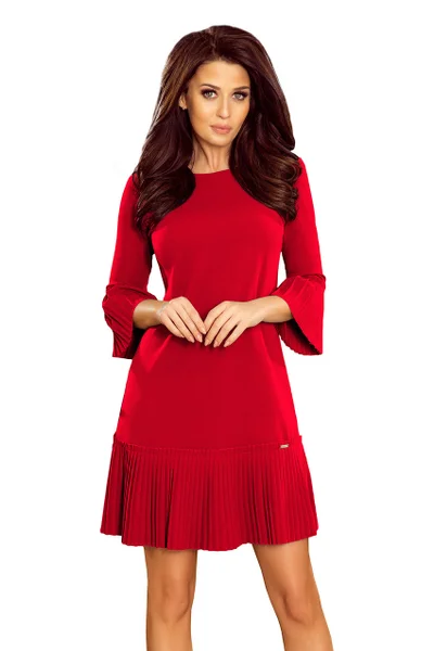 LUCY - Červené pohodlné dámské plisované šaty 3 model 28690