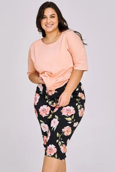 Květinové bavlněné pyžamo Taro Margot pro velké ženy