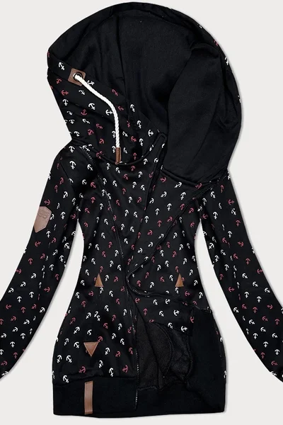 Černá kotvová mikina s kapucí 6&8 Fashion