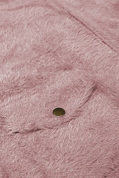 Růžová vlněná alpaka bunda MADE IN ITALY