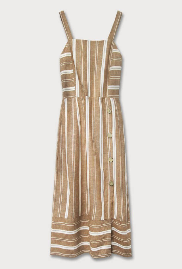 Dámské hnědé bavlněné šaty D902 MADE IN ITALY, Hnědá ONE SIZE i392_13079-50