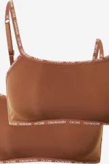 Podprsenka pro ženy nevyztužená braletka 2pack N68ZF BO8 bronzovásandalwood - Calvin Klein