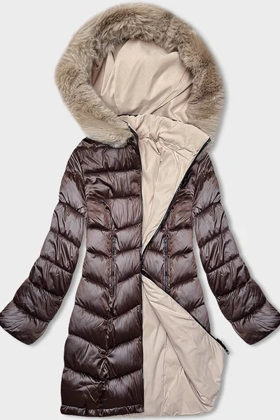 Zimní bunda s odnímatelnou kapucí a kožešinovým lemem pro ženy - Zimní Záře