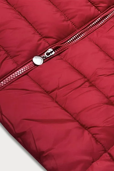 Zimní červená bunda s kapucí pro ženy - W COLLECTION