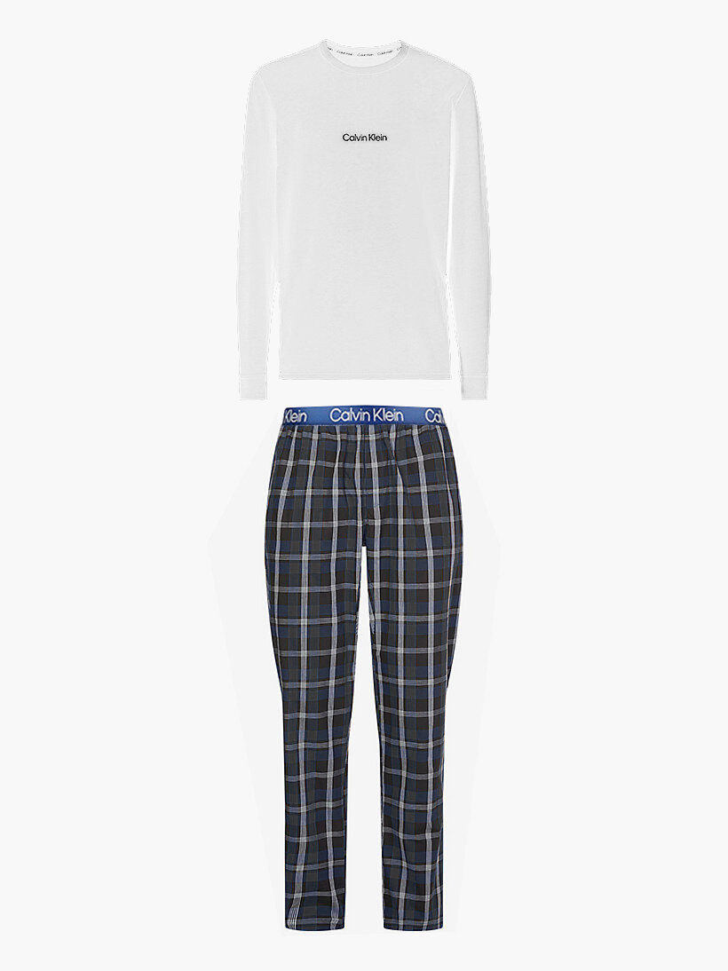 Pánský pyžamový set - 0P59MG 1MT - bílámodrá - Calvin Klein, bílá/modrá L i10_P54946_1:1079_2:90_