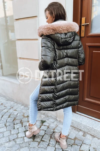 Oboustranný dámský zimní kabát Dstreet SOPHIA SNUGGLE zelený