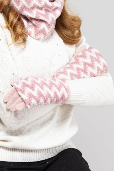 Vlněné rukavice Madison od Kamea v růžové barvě