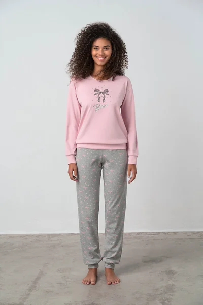 Růžový Nektar - Dvoudílné Pyžamo pro Ženy - Egejská Bavlna