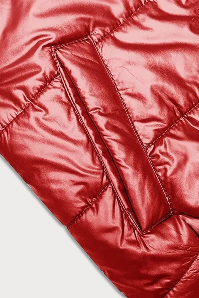 Krátká červená dámská bunda S'West s látkovými stahovacími lemy S'WEST