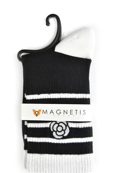 Černé vzorované dámské ponožky Magnetis