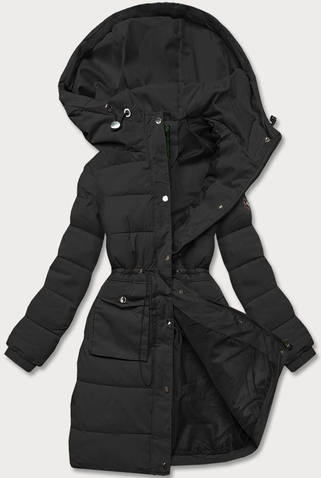 Černá zimní péřová bunda s kapucí od CANADA Mountain, odcienie czerni L (40) i392_21217-49