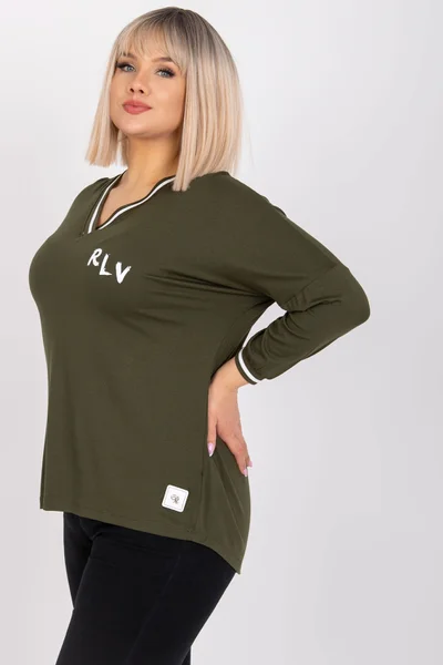 Khaki volná dámská halenka Marianna od Fashionhunters