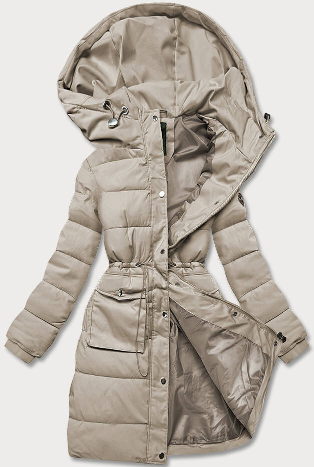 Zimní péřová bunda CANADA Mountain - Béžová s kapucí, odcienie beżu XXL (44) i392_21218-48