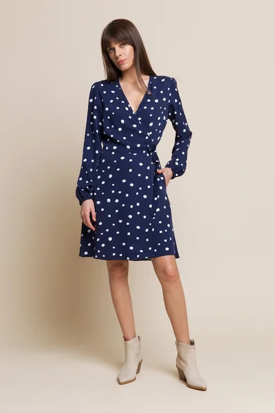 Dámské šaty Wendy Dotted Navy od Benedict Harper