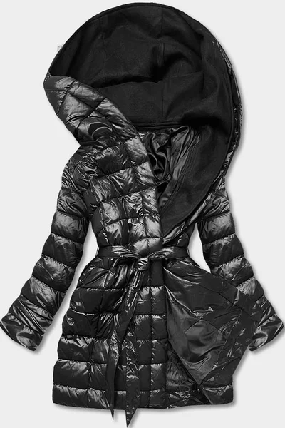 Černá péřová bunda s dvojitou kapucí od MINORITY