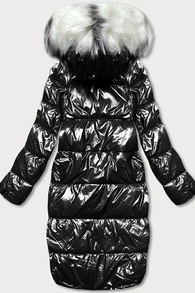 Lesklá bunda na zimu MINORITY s metalickým efektem