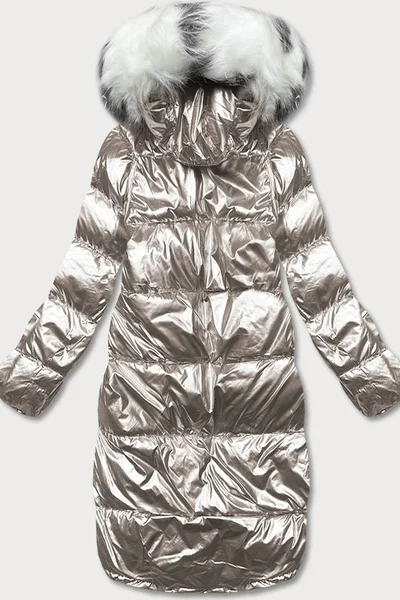 Lesklá bunda na zimu MINORITY s metalickým efektem