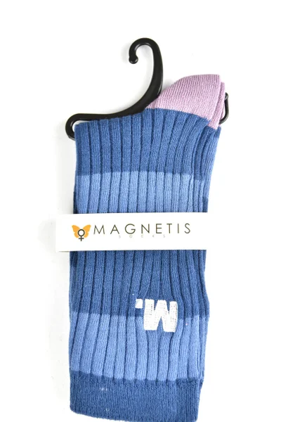 Modré dámské vzorované ponožky Magnetis