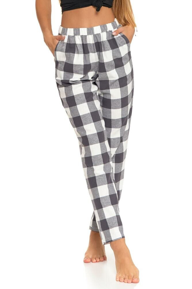 Flanelové pyžamo pro ženyvé kalhoty Moraj v šedo-bílém designu, bílá XL i43_80141_2:bílá_3:XL_