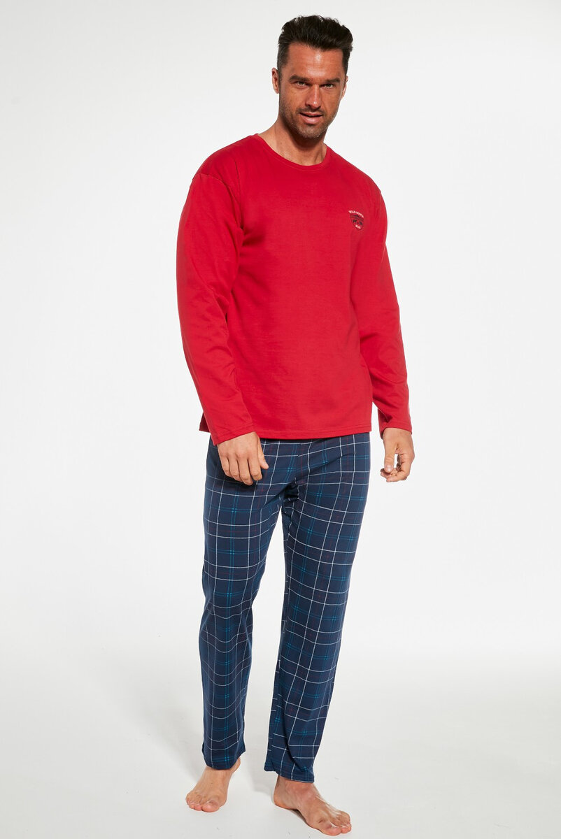 Kostkované pyžamo pro muže Redwood od Cornette, kaštanové XL i384_1376731