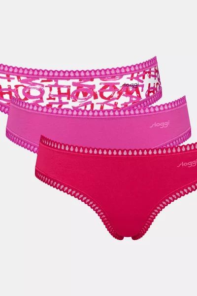 Dámské Hipster Kalhotky GO Crush 3-pack PINK - Sloggi