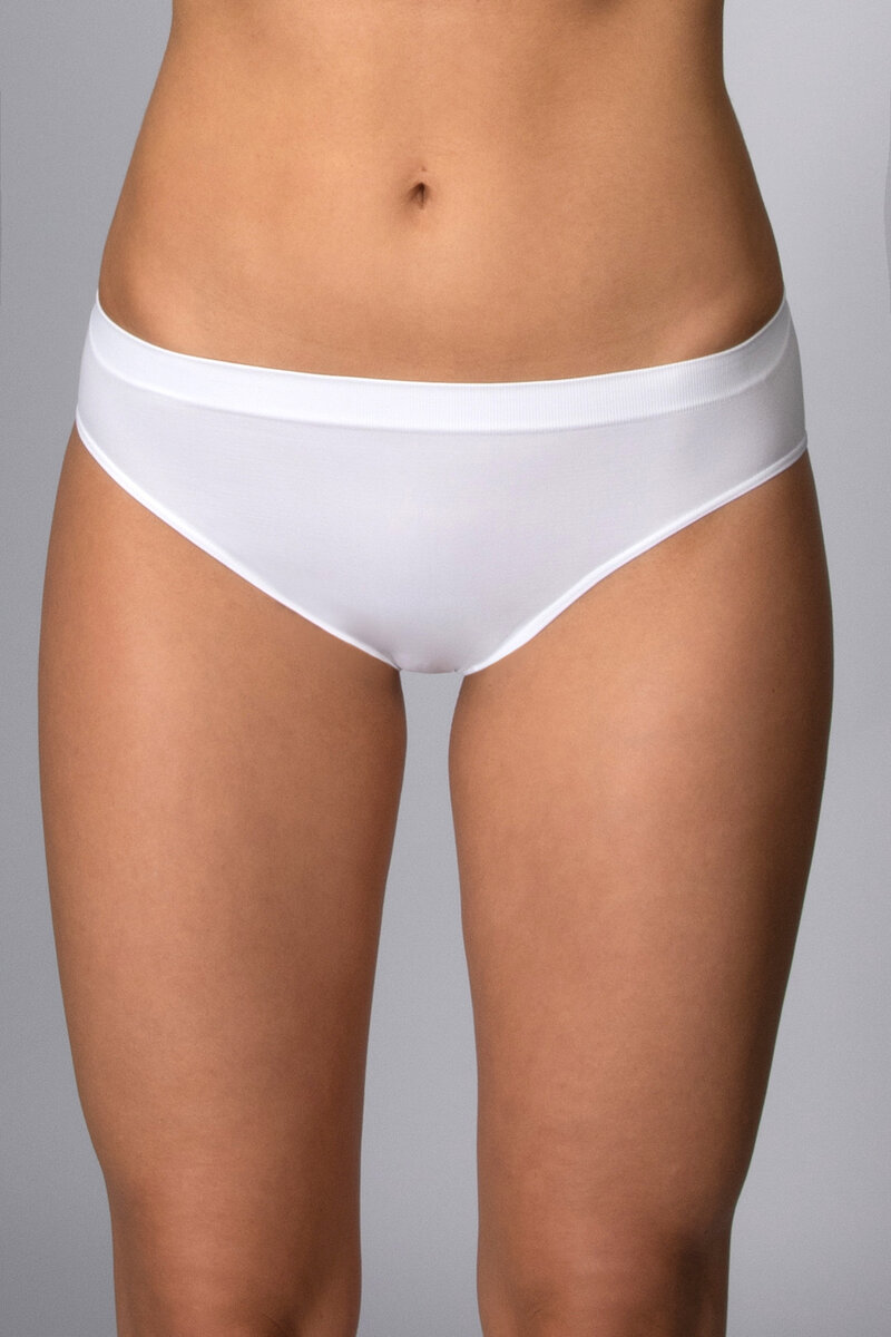 Bezešvé klasické kalhotky Intimidea s bavlněným klínkem, Bílá, velikost L/XL i501_310030_BIANCO_L_X