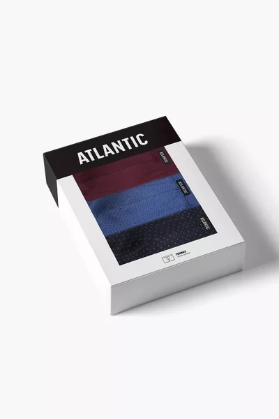 Atlantic Pohodlné Pánské Boxerky 3ks - Bavlněné S-3XL