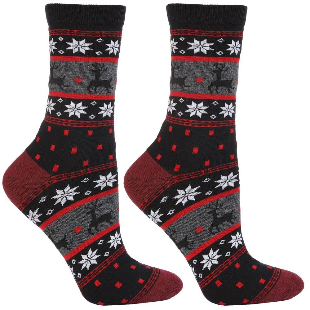Vánoční černé ponožky s norským vzorem Moraj, černá 38/41 i43_80165_2:černá_3:38/41_