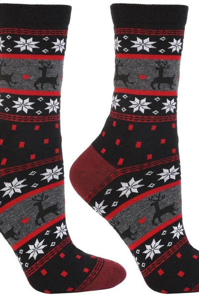 Vánoční černé ponožky s norským vzorem Moraj