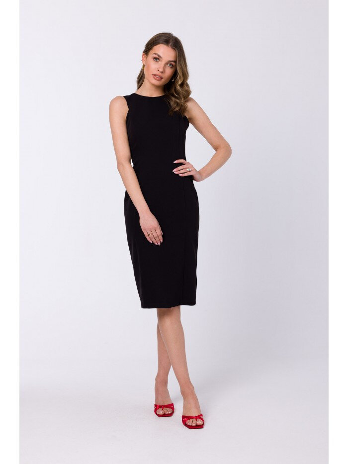 Dámské geometrické pouzdrové šaty - černé elegance, EU XL i529_5836878499773190144