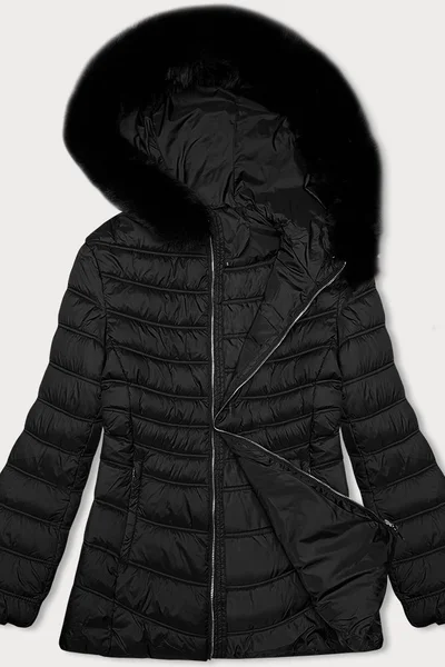 Středně dlouhá prošívaná bunda s kapucí J Style pro ženy