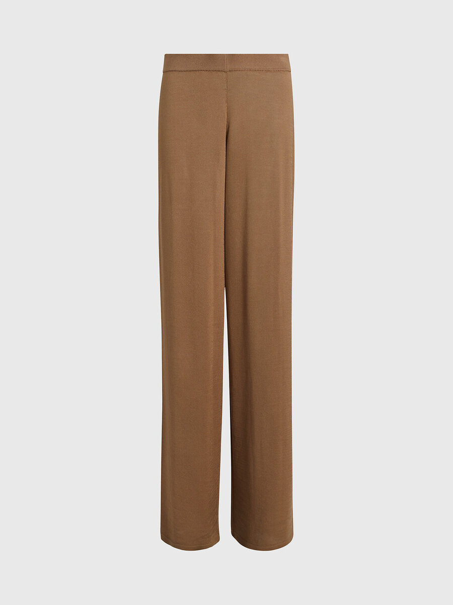 Beige dámské kalhoty Calvin Klein - Měkký úplet s průsvitným povrchem, L i10_P66556_2:90_