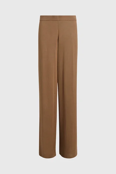 Beige dámské kalhoty Calvin Klein - Měkký úplet s průsvitným povrchem