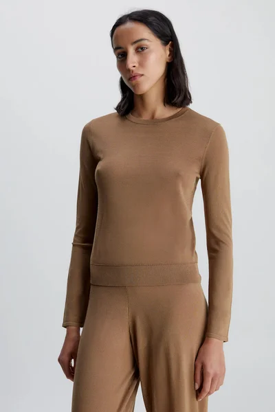 Beige Elegance - Dámský top Calvin Klein