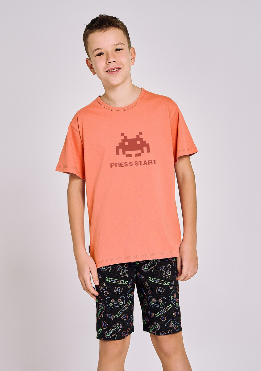 Krátké chlapecké pyžamo Taro Tom - oranžové, oranžová 146 i384_79071794