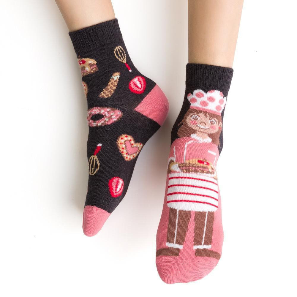 Asymetrické barevné dívčí ponožky od Steven, světle růžová 26-28 i384_73549395