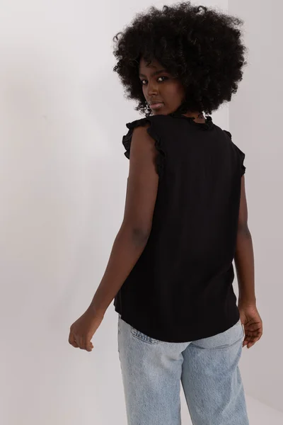 Černá dámská halenka FPrice - Elegantní kousek pro každou příležitost