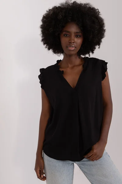 Černá dámská halenka FPrice - Elegantní kousek pro každou příležitost