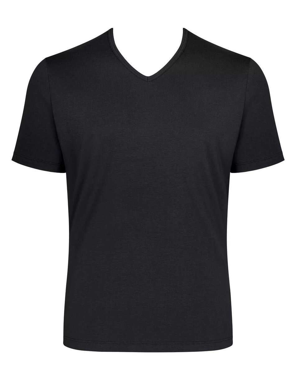 Pánské tričko GO Shirt V-Neck Regular Fit - BLACK - černé 0C8S - Sloggi, BLACK XL i343_10205188-0004-XL