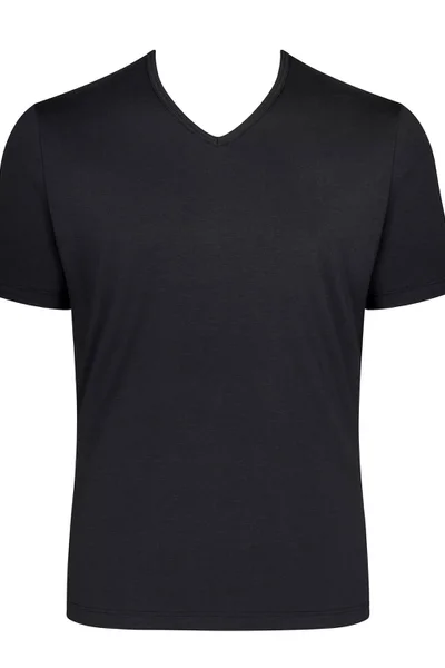 Pánské tričko GO Shirt V-Neck Regular Fit - BLACK - černé 0C8S - Sloggi