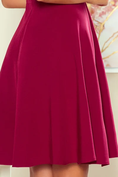 ANITA - Dámské šaty v bordó barvě s volánkem SK5 Numoco