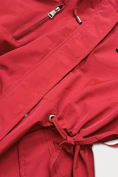 Červeno-šedá oboustranná bunda pro ženy parka H00 MHM