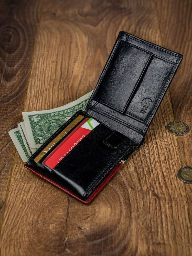 Mužská peněženka FPrice Černá s červeným proužkem, jedna velikost i523_5903051037016
