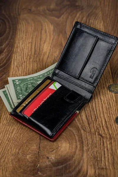 Mužská peněženka FPrice Černá s červeným proužkem